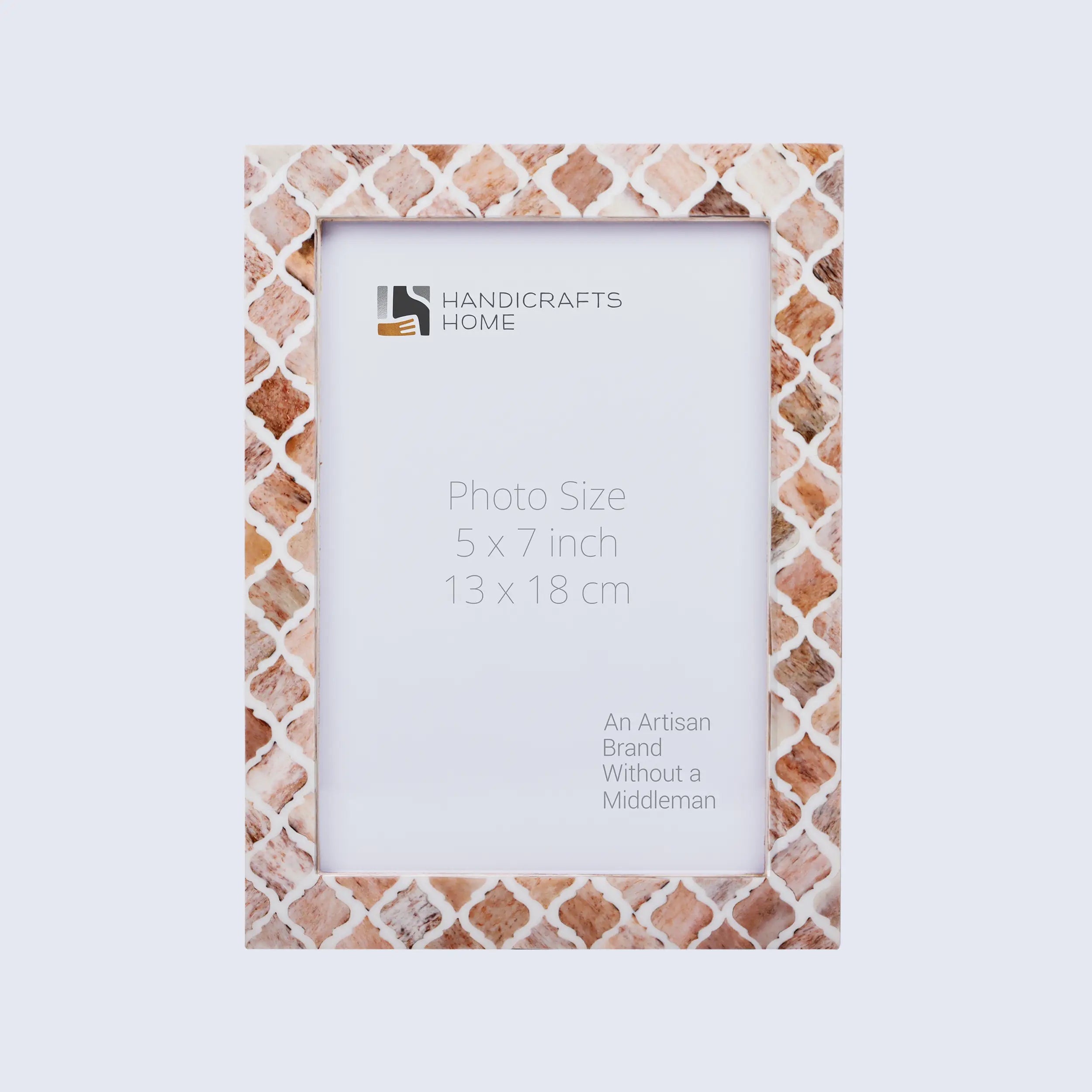 Picture Frame Moroccan Pattern Collection Bone & Resin Inlay Brown-3 Sizes