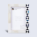 Blue White Picture Frame | Indigo Mosaic Bone Inlay | 4x6 5x7