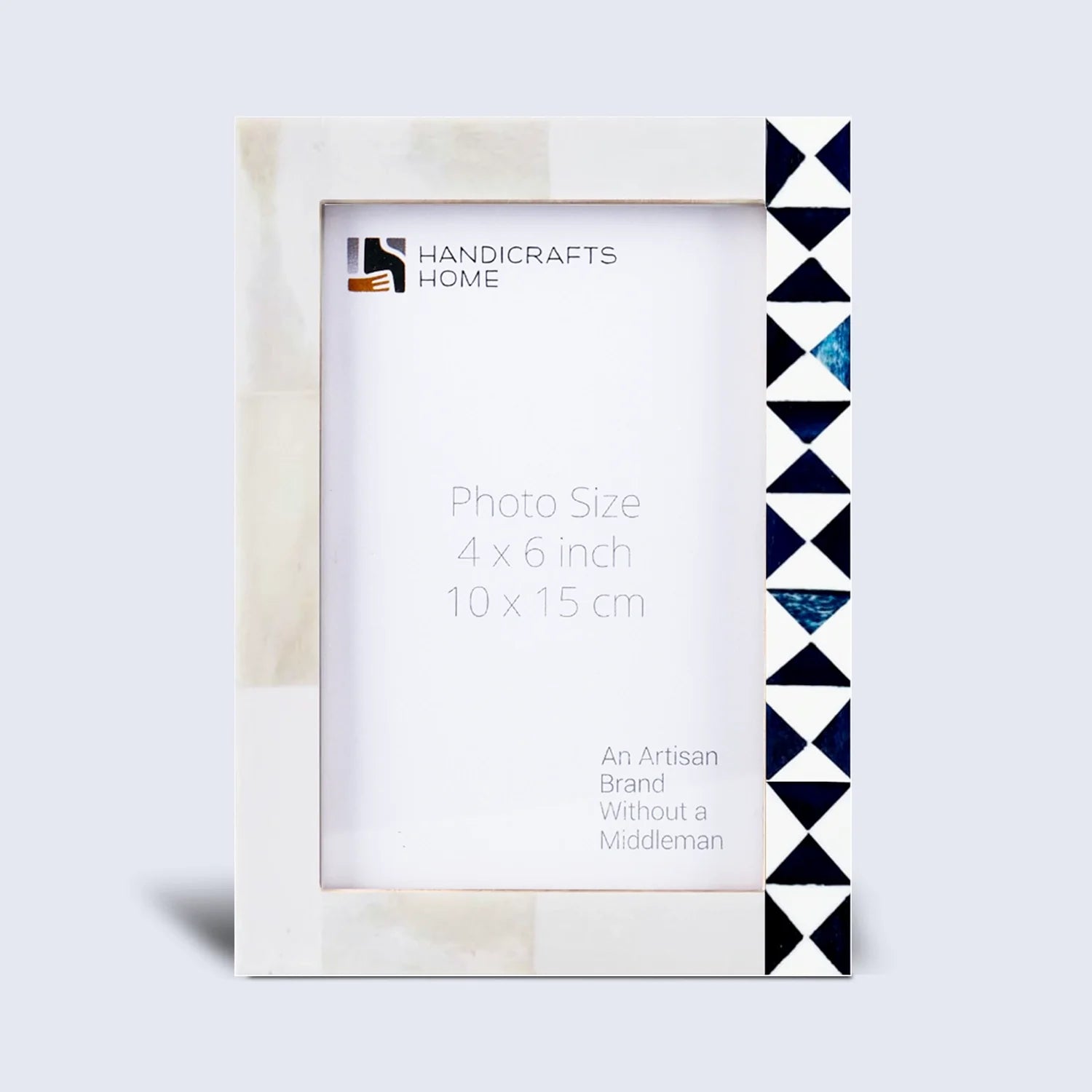 Blue White Picture Frame | Indigo Mosaic Bone Inlay | 4x6 5x7