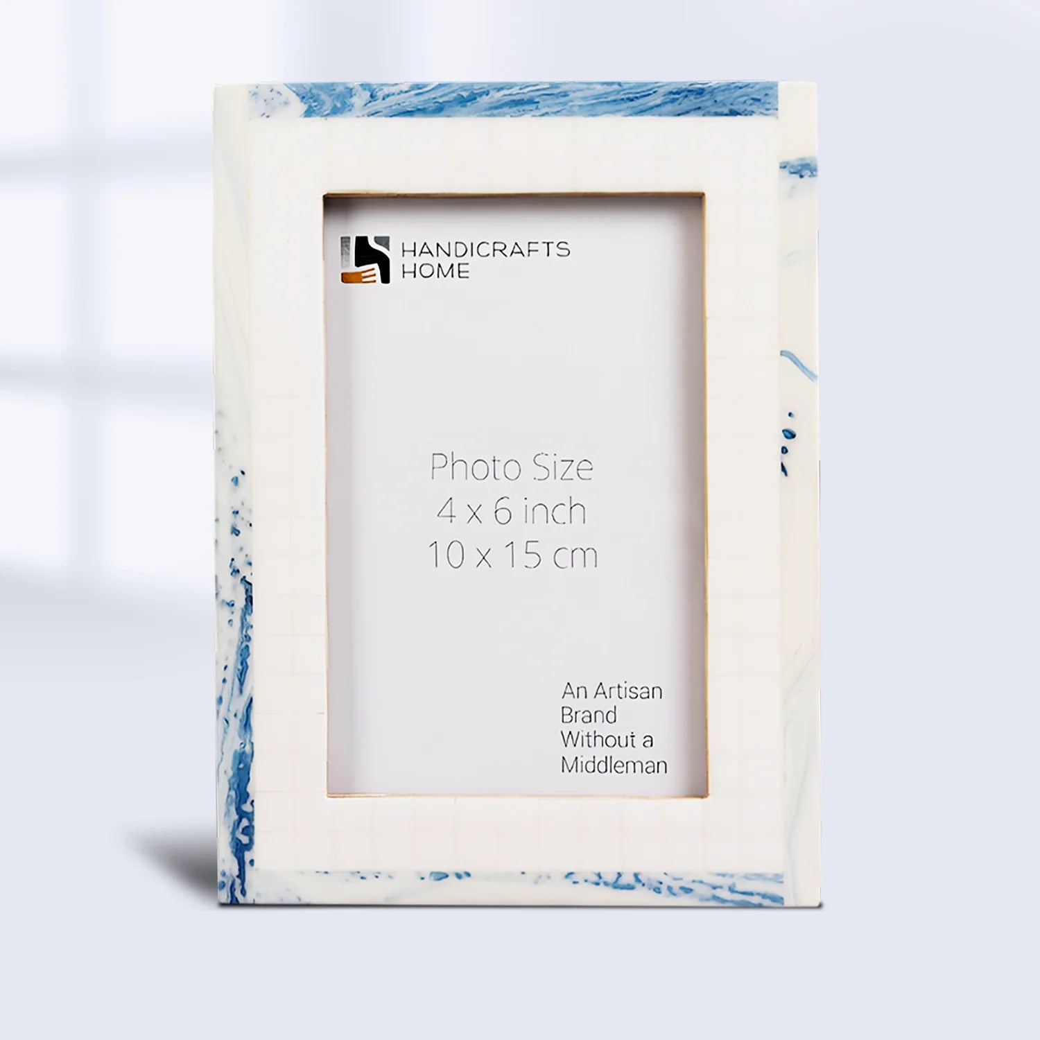 Picture Frame Cosmo Collection Resin Inlay - White & Blue, 4x6, 5x7