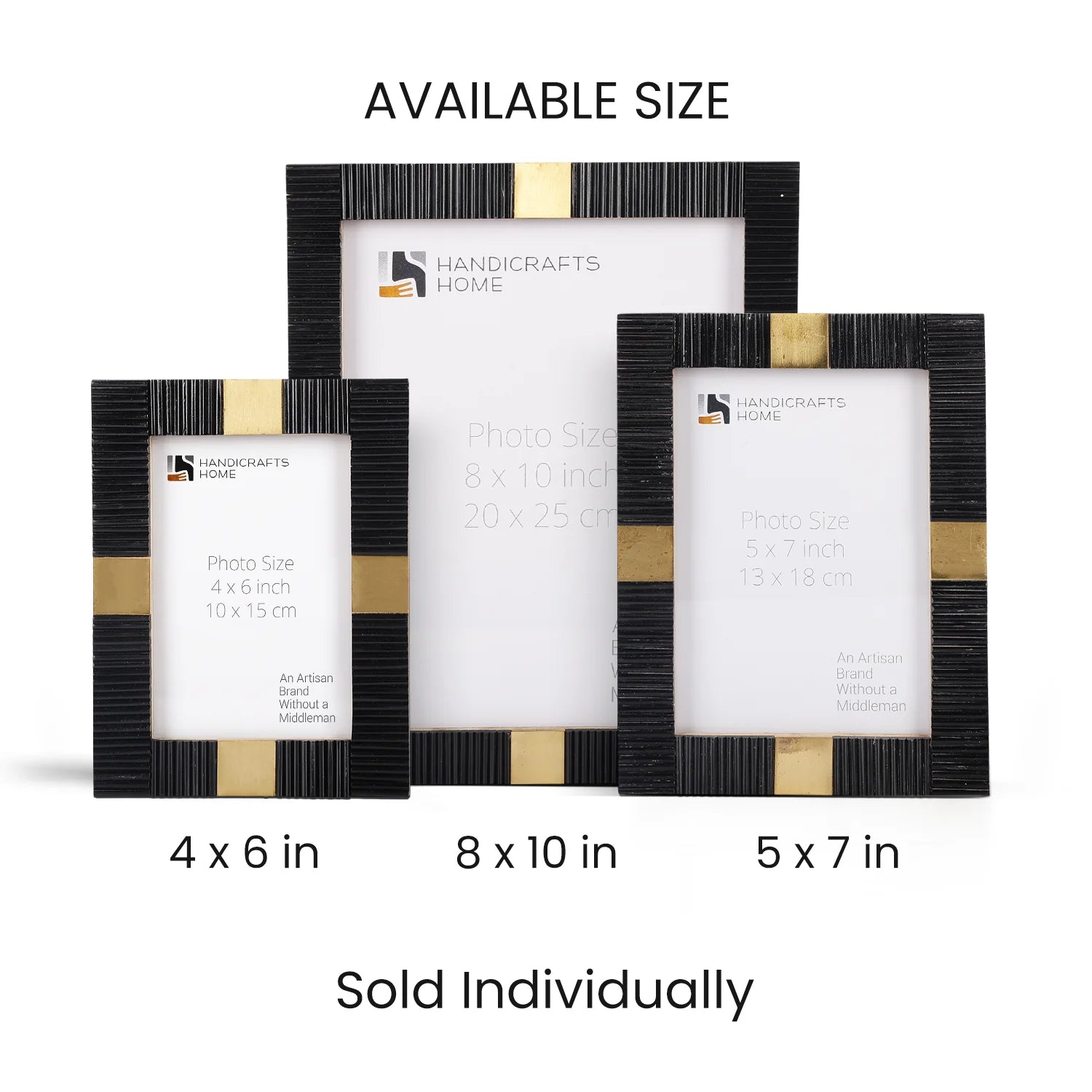 Art Deco Bone & Brass Inlay Picture Frame 4x6 5x7 8x10