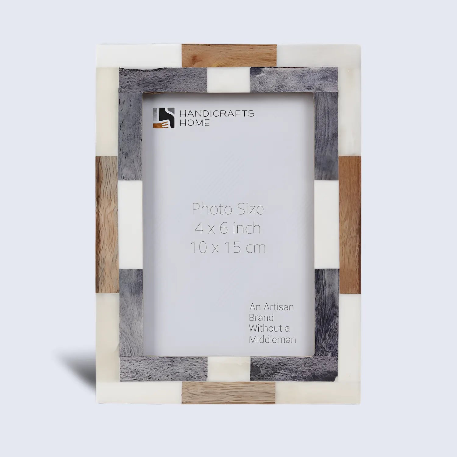 Picture Frame Woodstrip Tile Collection Wood & Bone Inlay Multi – 4x6 & 5x7"