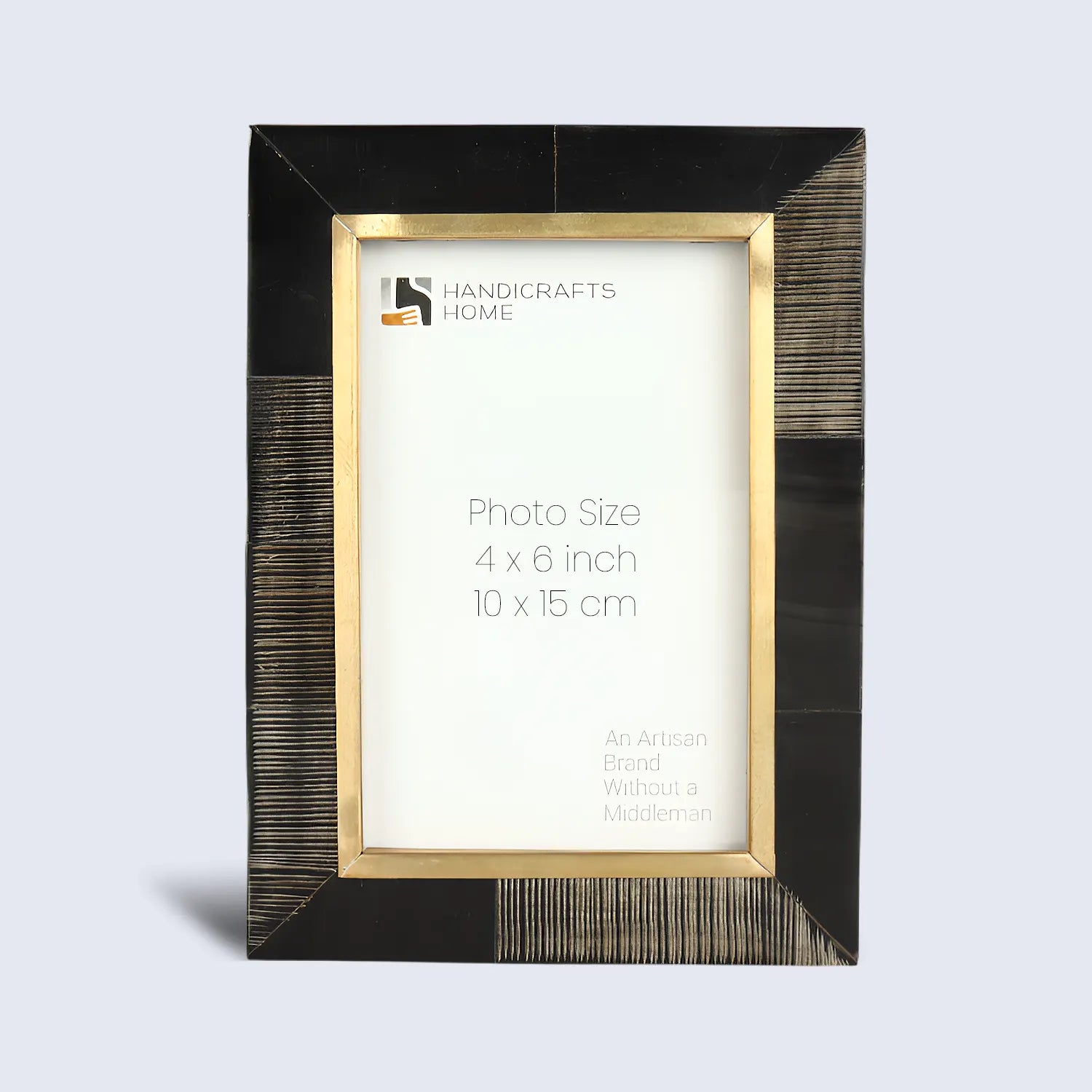 Picture Frame Shagrin Collection Brass & Horn Inlay Brown – 2 Sizes