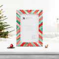 Picture Frames Chevron Art Inspired Collection Bone Inlay - Red, Green- 4x6, 5x7 & 8x10