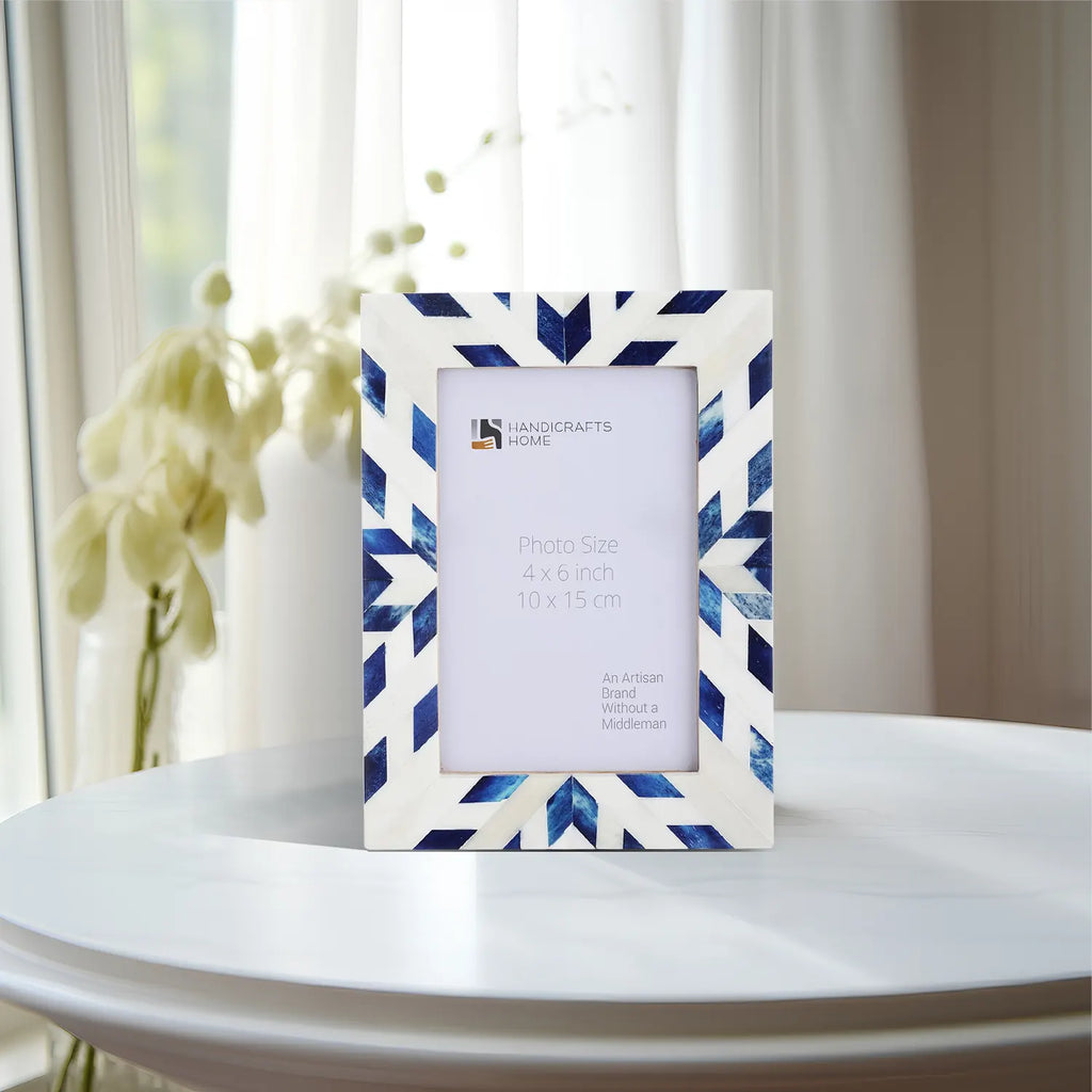 Picture Frames  Hypno Frost Collection Bone Inlay White-Blue, 3 Sizes