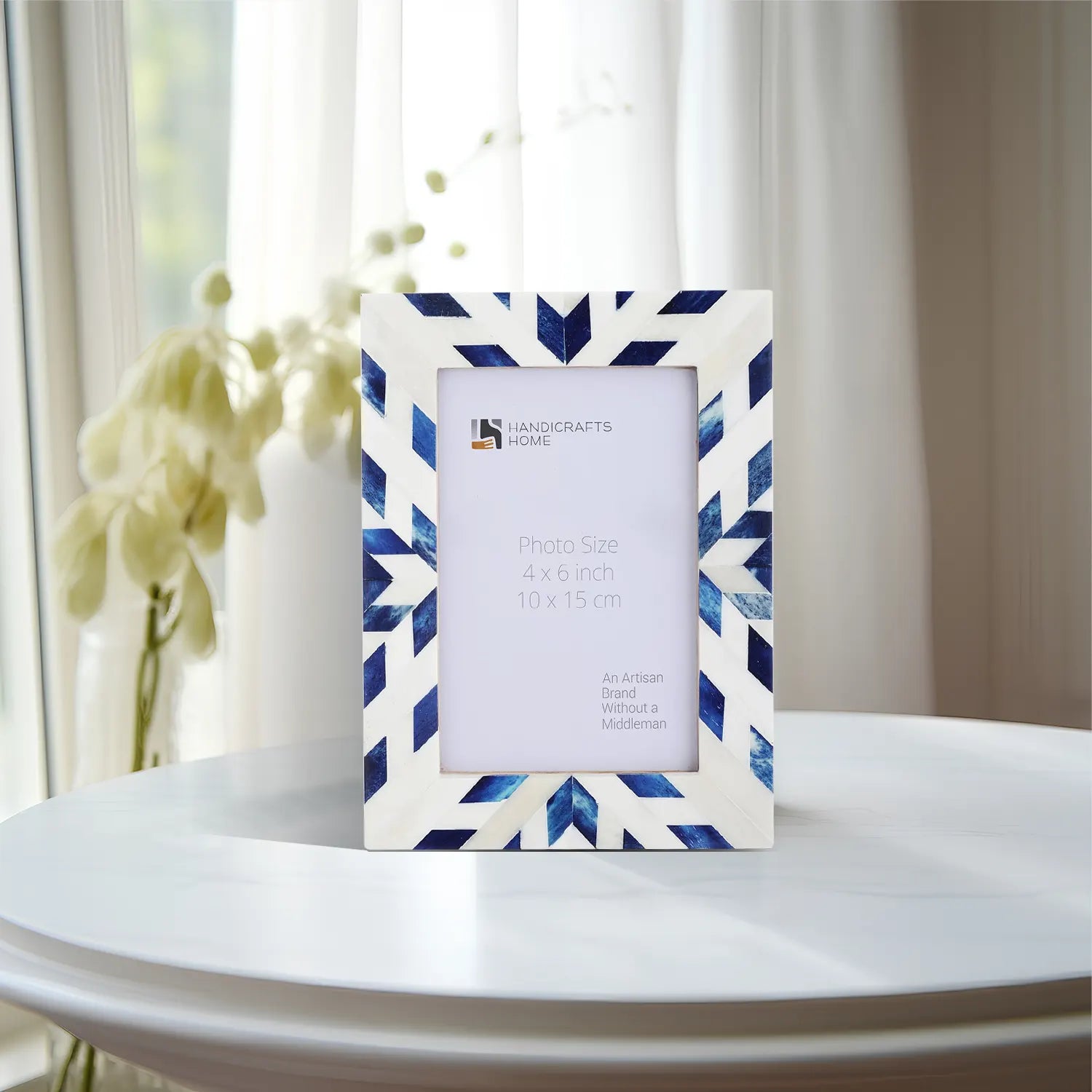 Picture Frames  Hypno Frost Collection Bone Inlay White-Blue, 3 Sizes