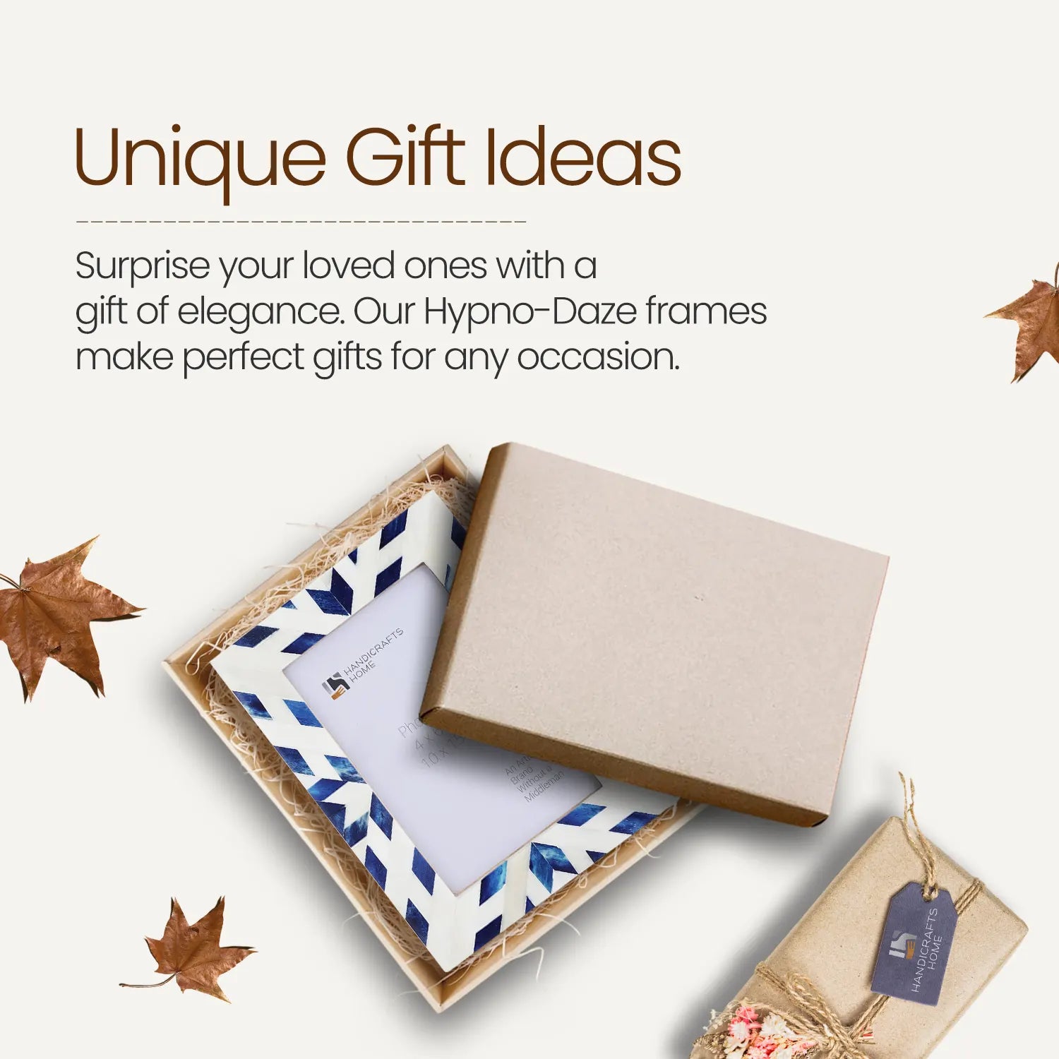Picture Frames  Hypno Frost Collection Bone Inlay White-Blue, 3 Sizes