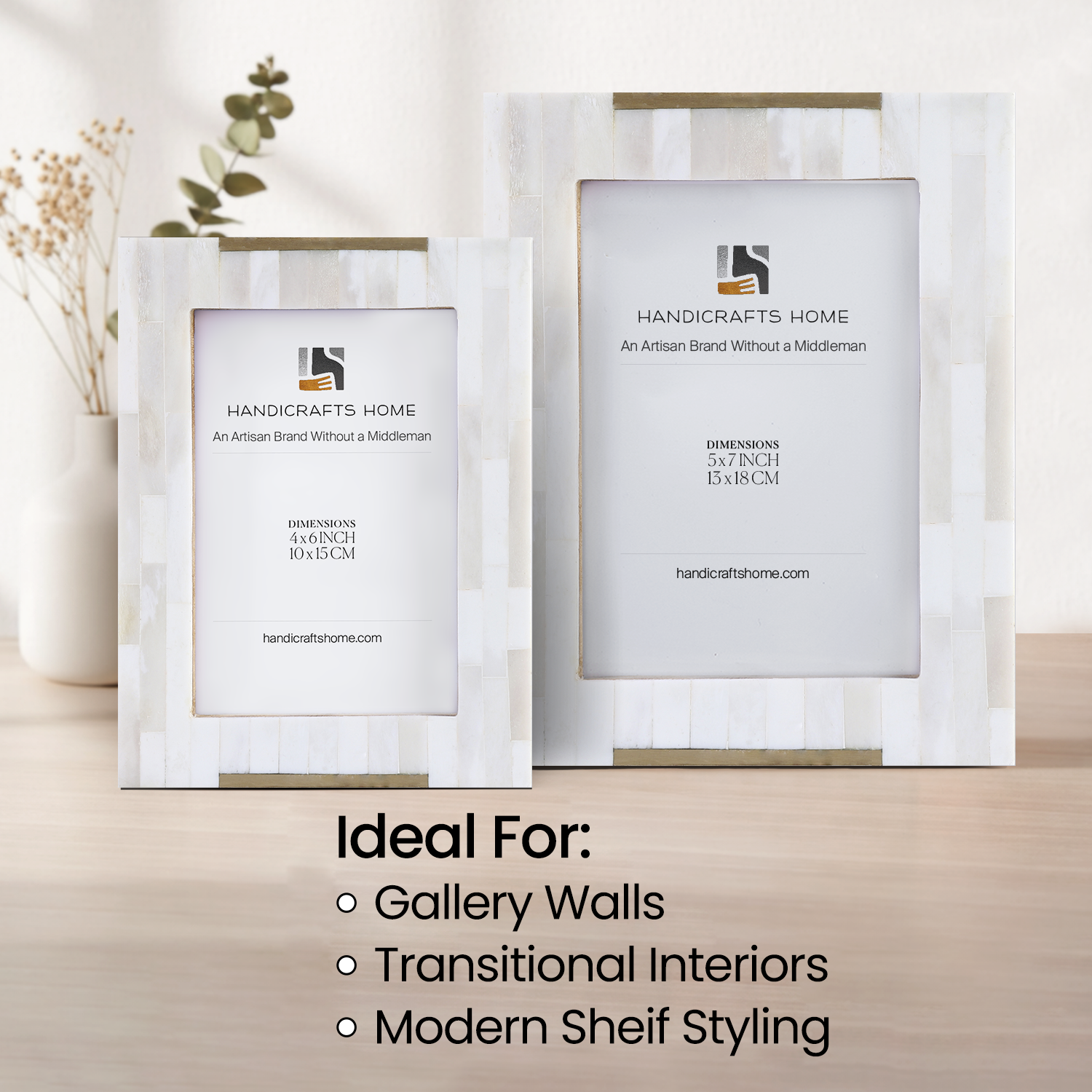 Picture Frames Palace Banquet Collection Bone Inlay Brass Beige White 4x6 5x7"