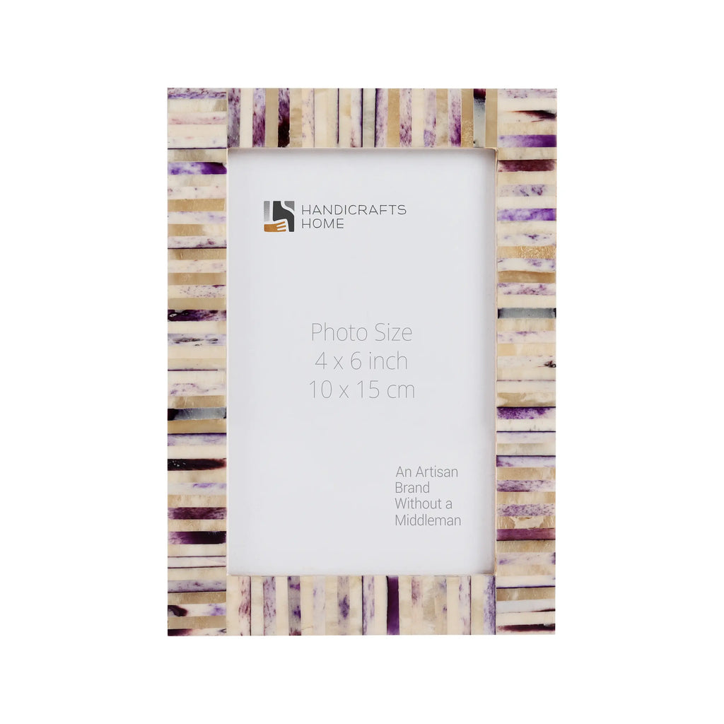 Picture Frames Pearlescent Hologram Collection Bone Inlay White 3 Sizes