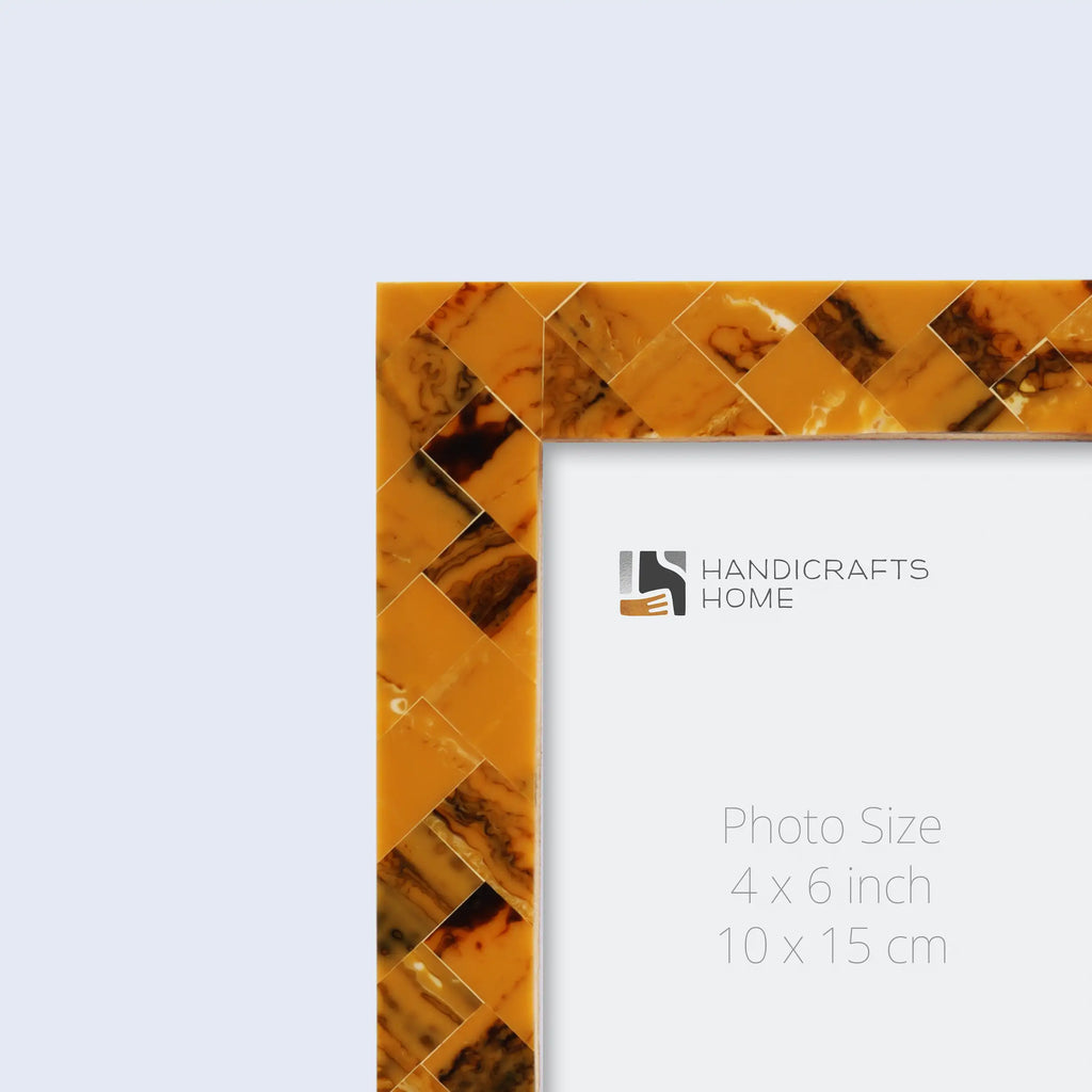 Picture Frames Pearlescent Honey Collection Resin Inlay Yellow Black 3 Sizes