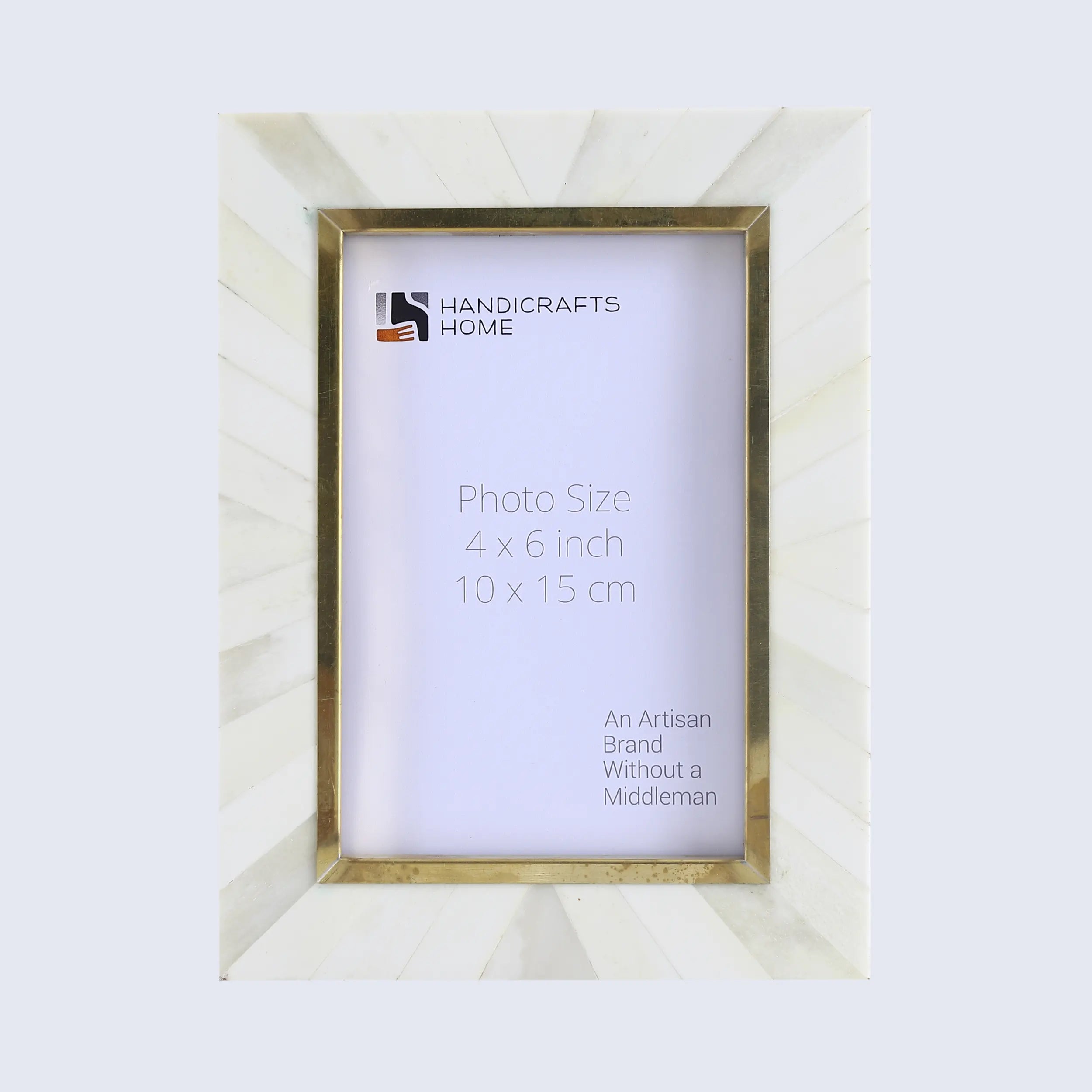 Picture Frames West Coast Monica Collection Bone Inlay Brass Brown White 4x6 5x7"