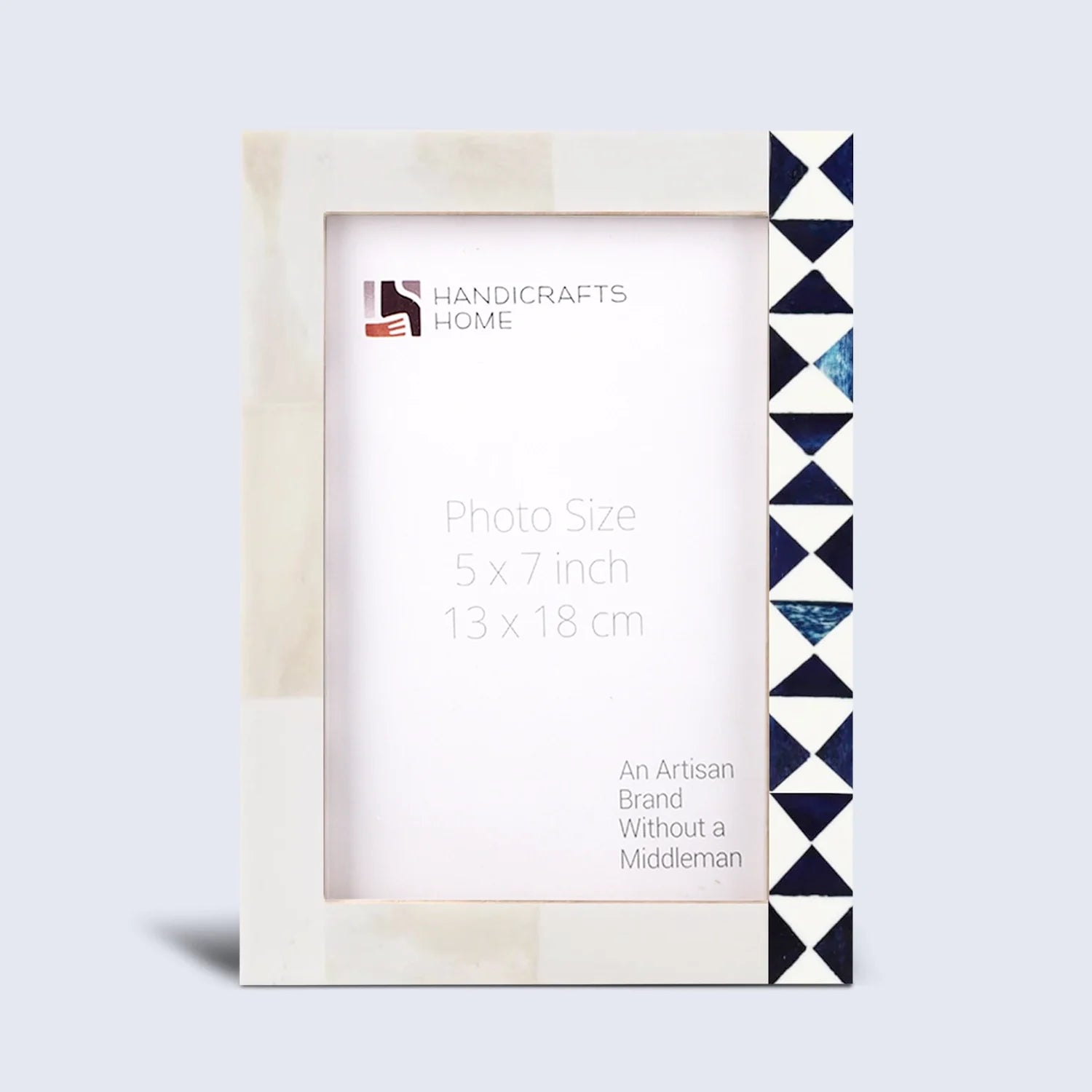 Blue White Picture Frame | Indigo Mosaic Bone Inlay | 4x6 5x7