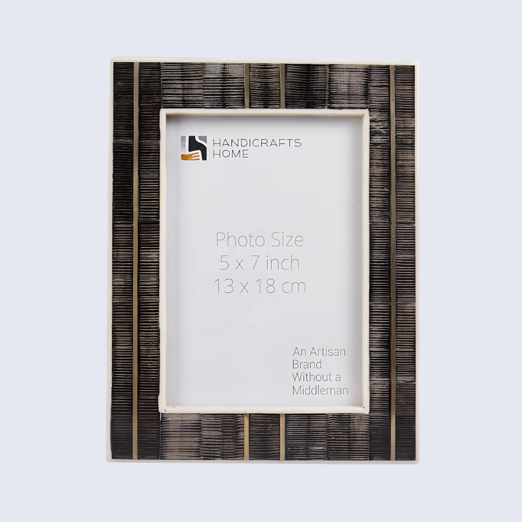 Picture Frame Shagrin Collection Brass, Horn & Resin Inlay Brown – 4x6 & 5x7"