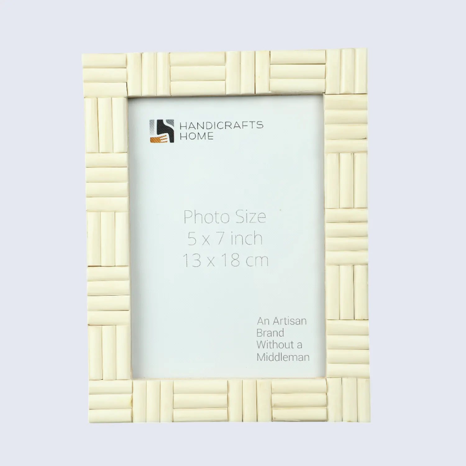 Picture Frame Brick Pattern Collection Bone Inlay White – 4x6 & 5x7"