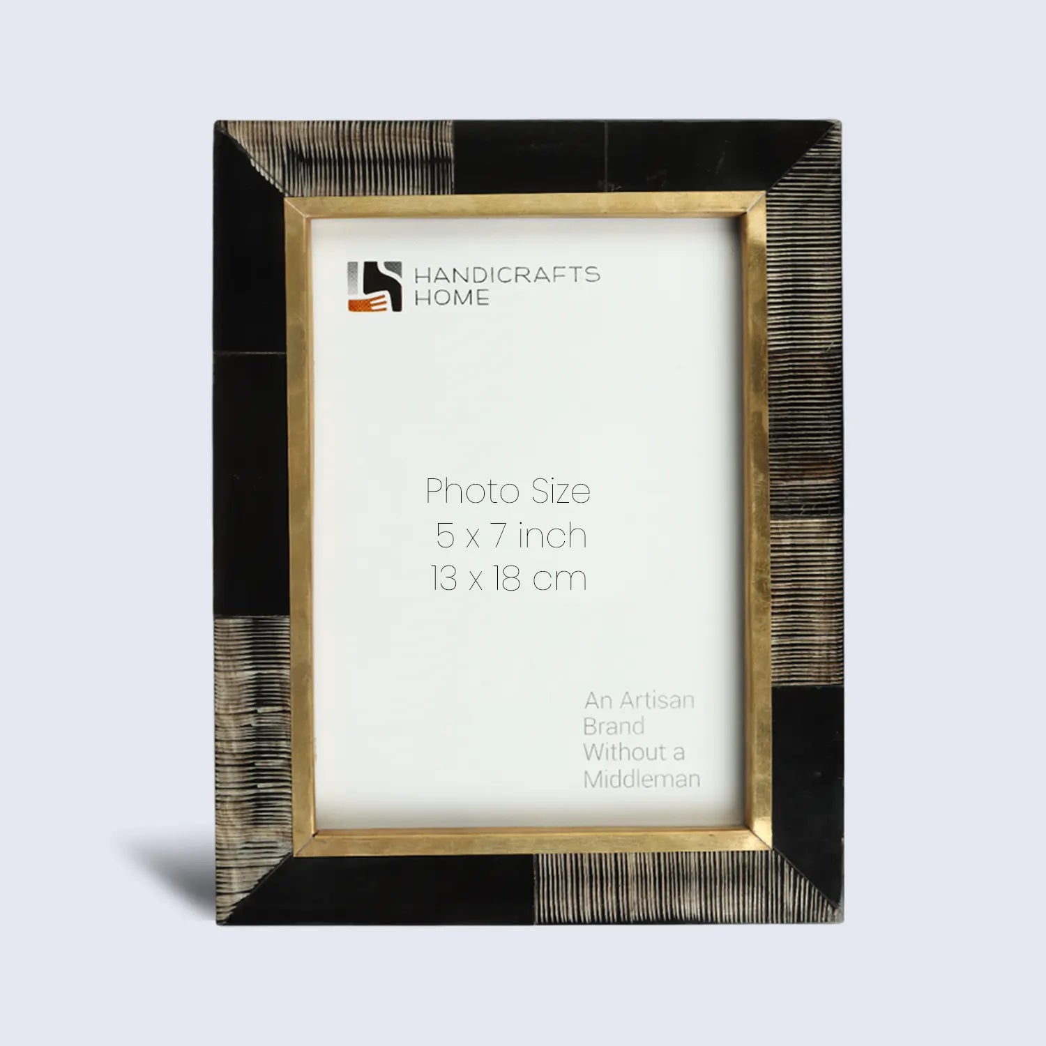 Picture Frame Shagrin Collection Brass & Horn Inlay Brown – 2 Sizes