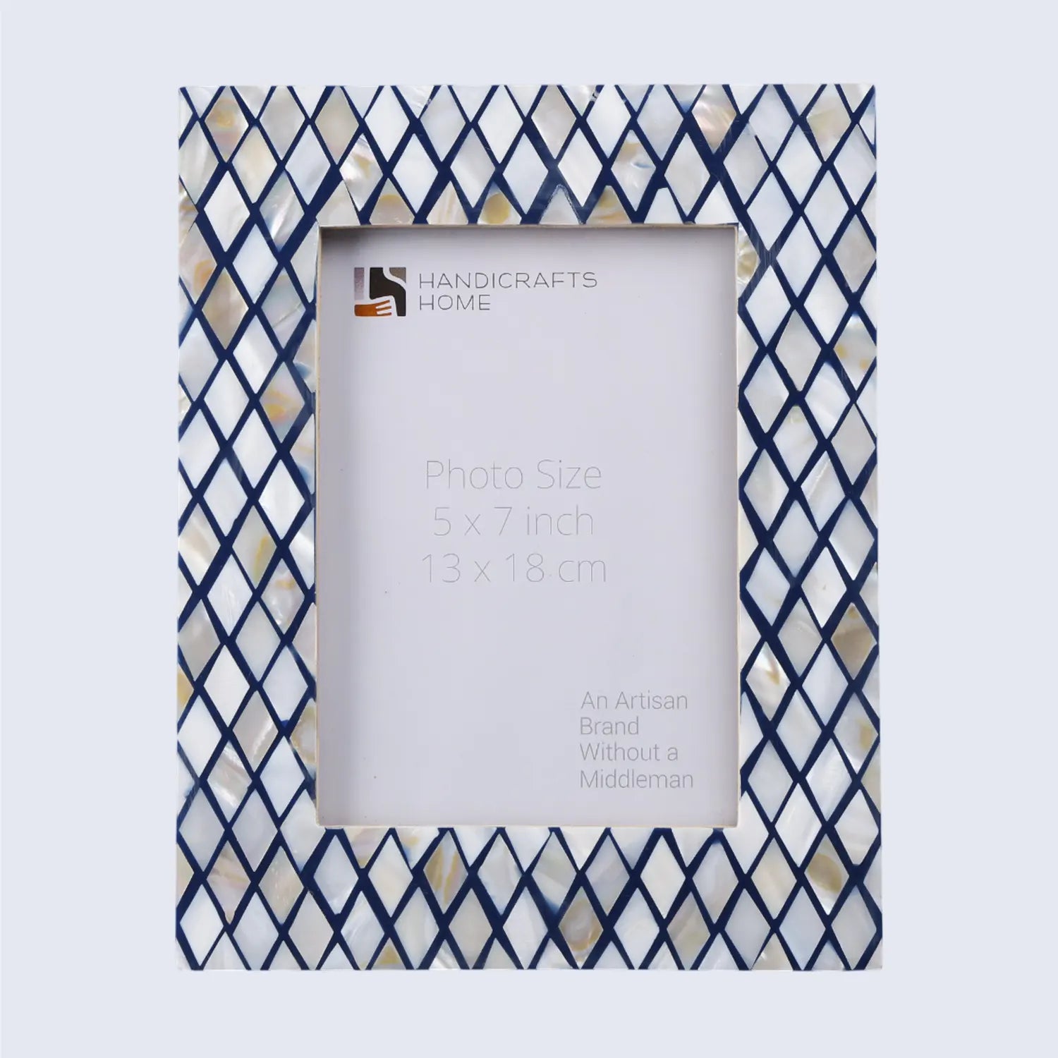 Navy Mother of Pearl Diamond Picture Frame