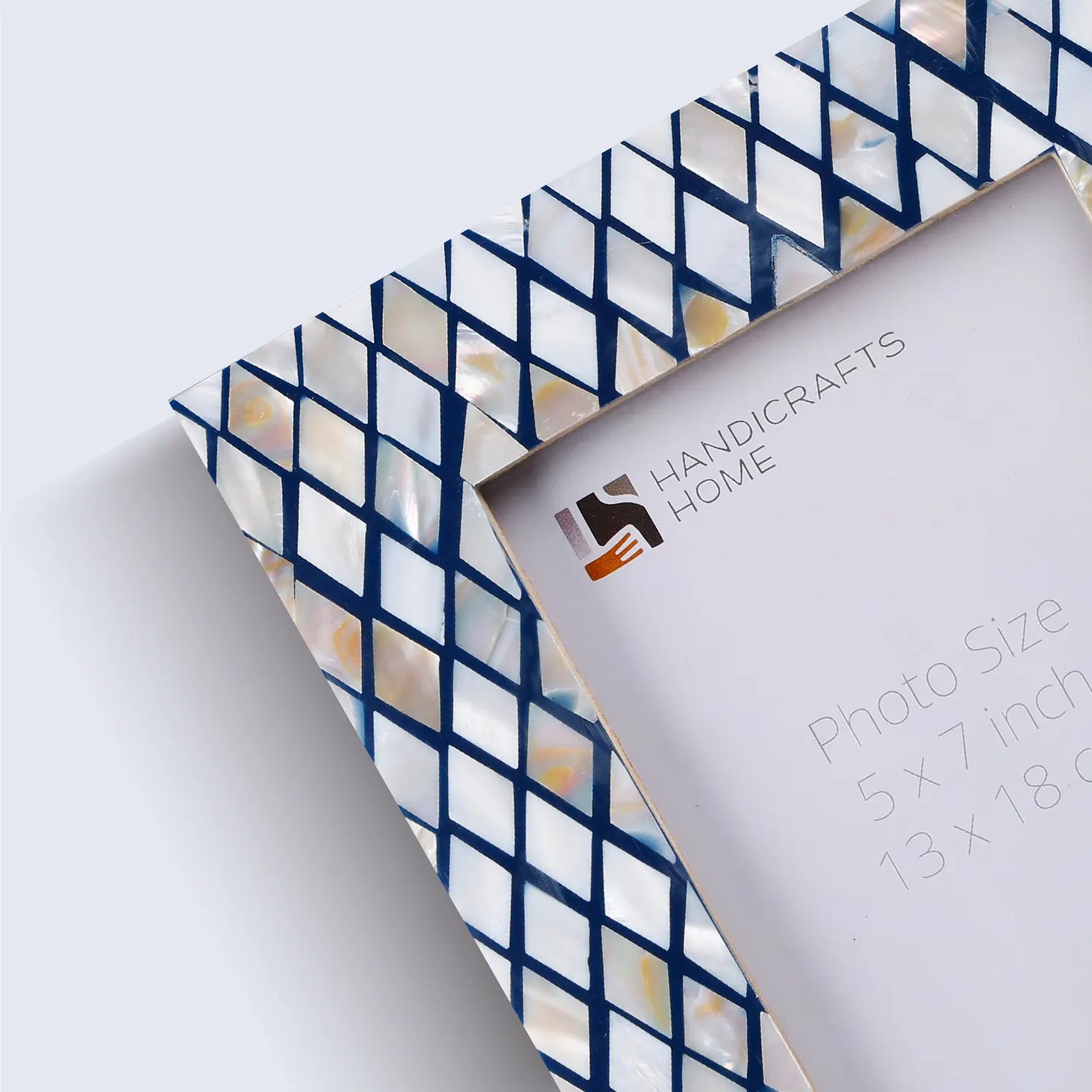 Navy Mother of Pearl Diamond Picture Frame
