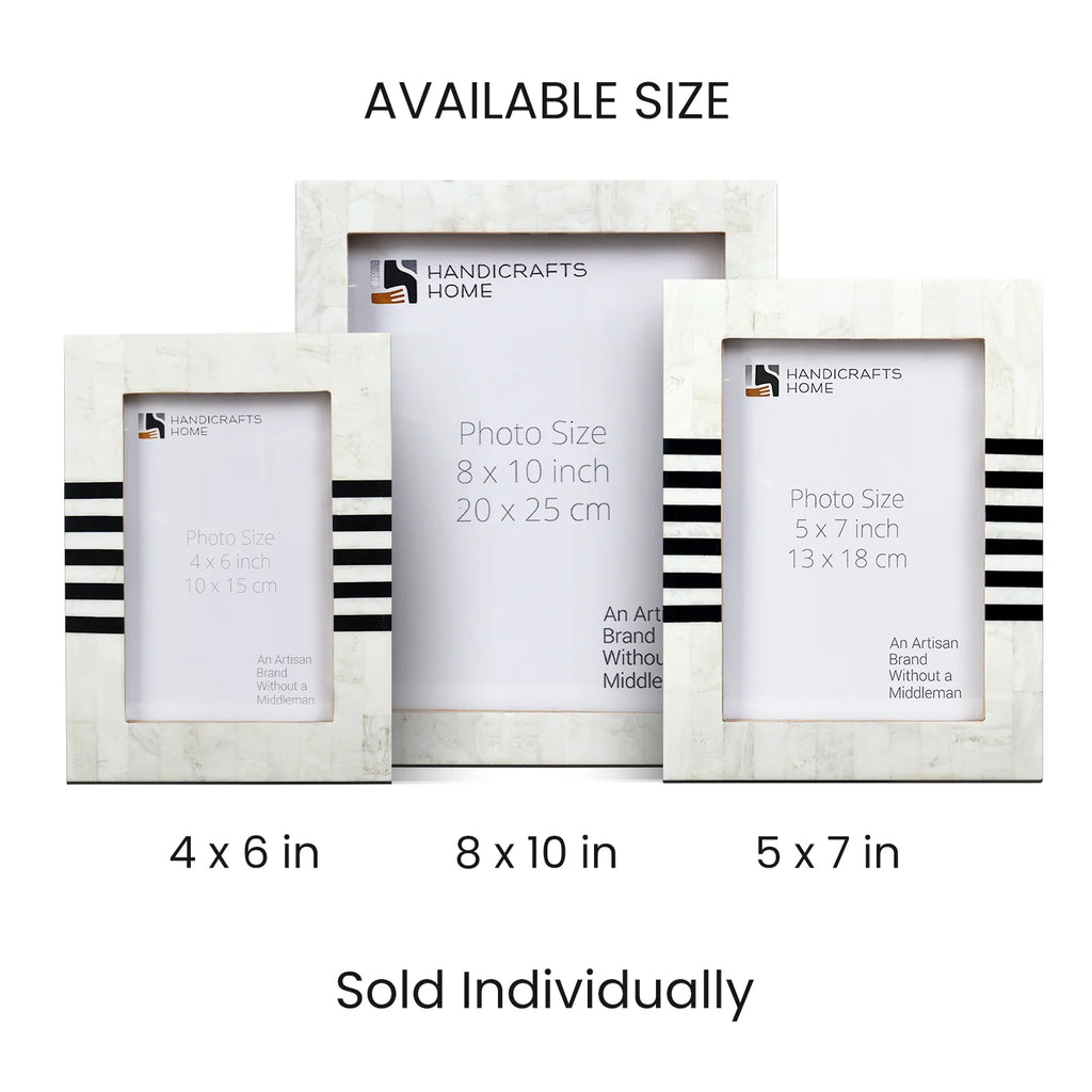 Contour Lado Modern Black & White Resin Inlay Picture Frames