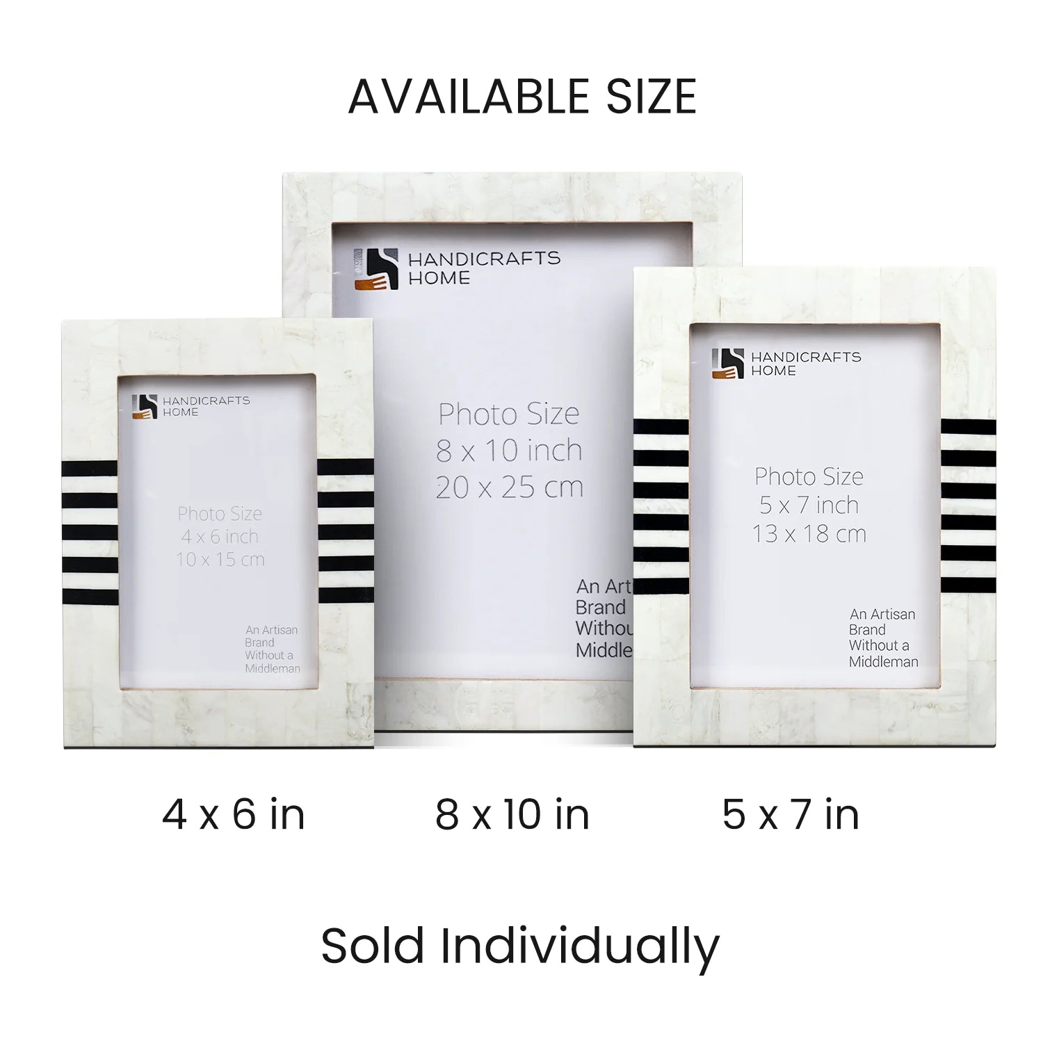 Contour Lado Modern Black & White Resin Inlay Picture Frames