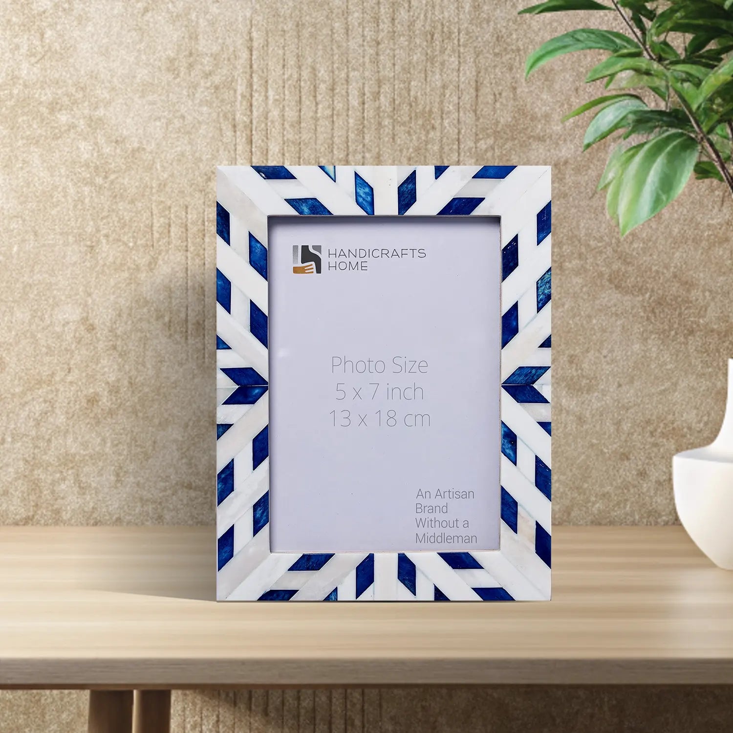 Picture Frames  Hypno Frost Collection Bone Inlay White-Blue, 3 Sizes