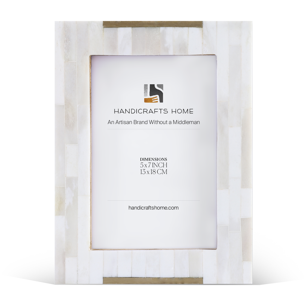 Picture Frames Palace Banquet Collection Bone Inlay Brass Beige White 4x6 5x7"