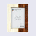 Picture Frames West Coast Sunset Collection Bone Inlay Brass Wood Brown White 4x6 5x7"
