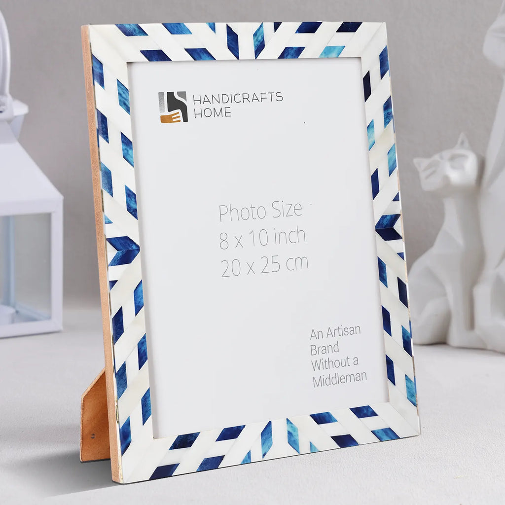 Picture Frames  Hypno Frost Collection Bone Inlay White-Blue, 3 Sizes