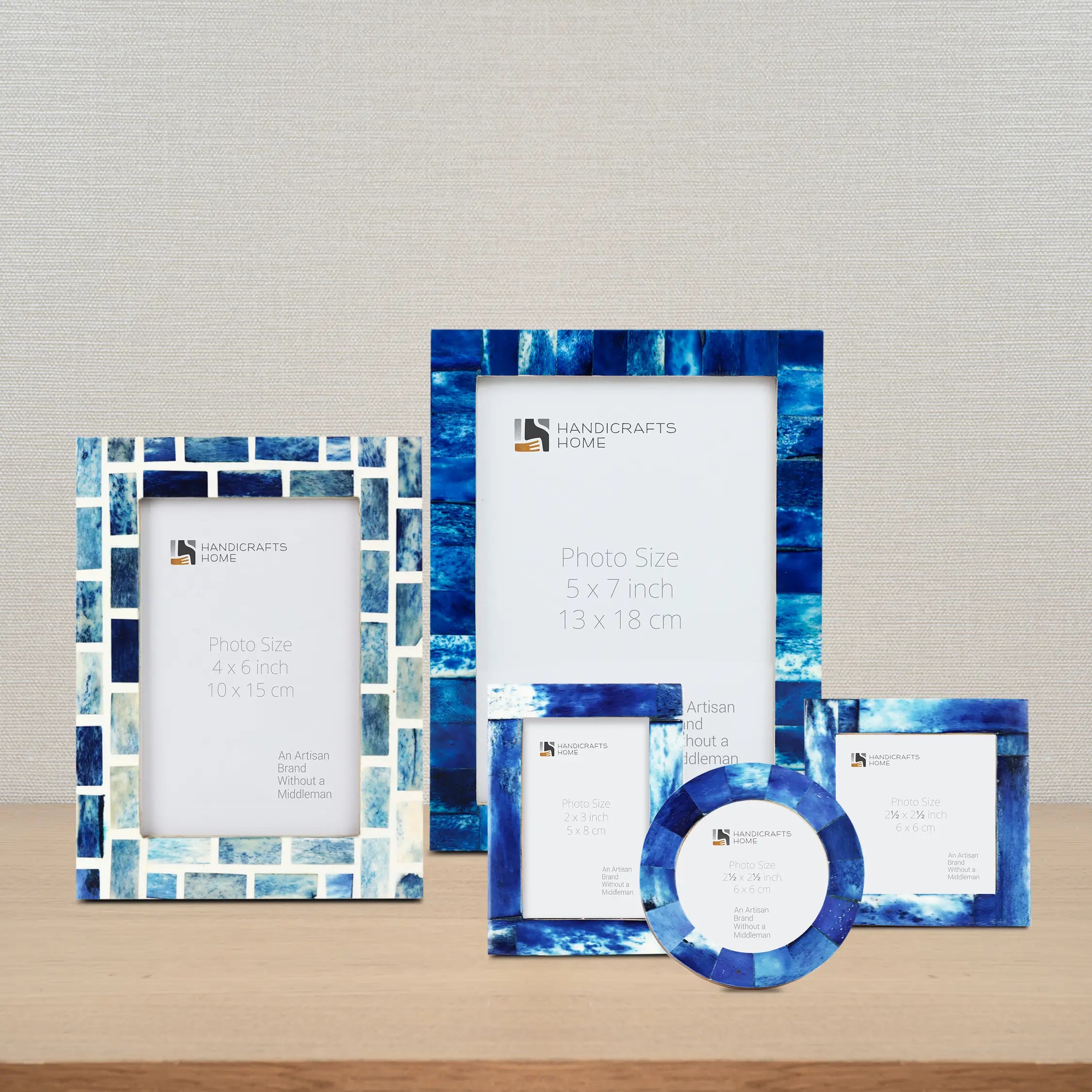 Blue Wooden Picture Frame Set of 5 | Dreamy Blue Clouds