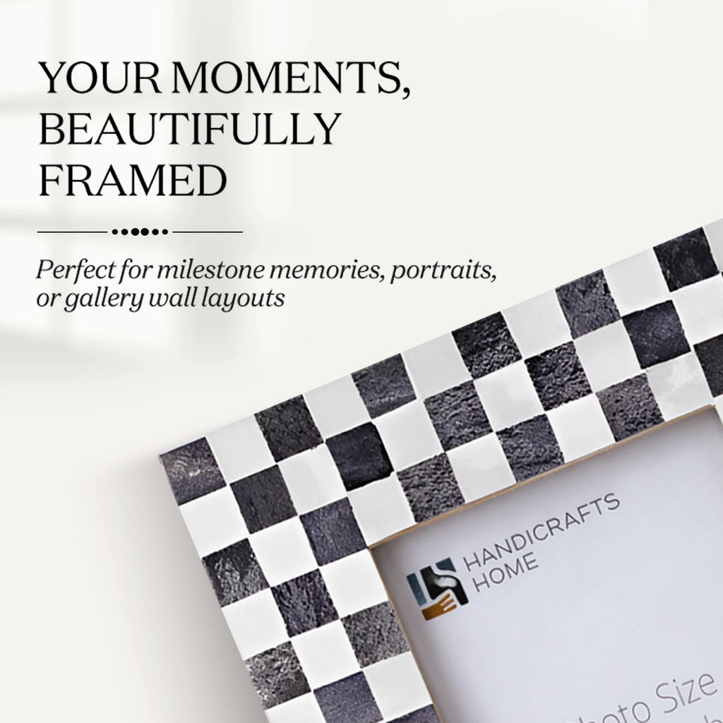 Grey Checkered Bone Inlay Frame