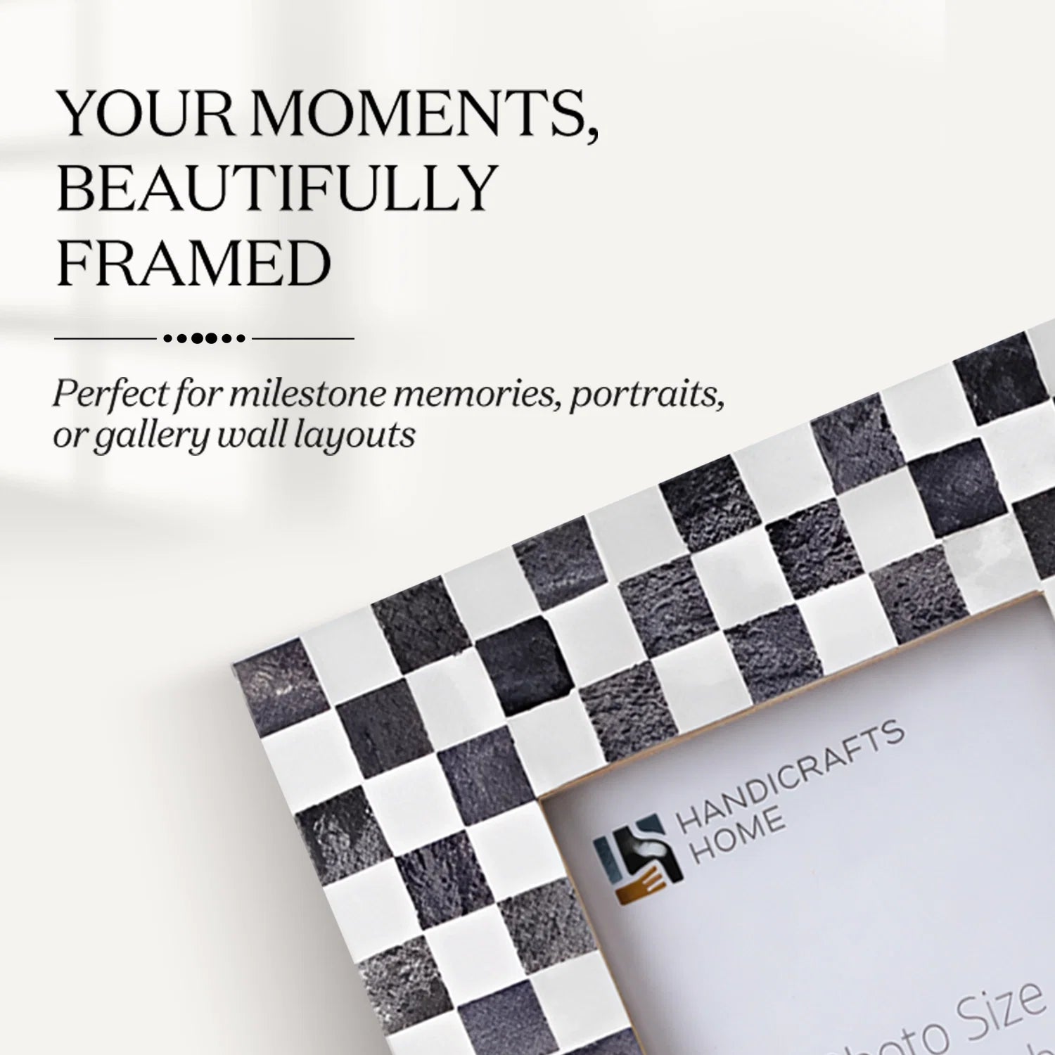 Grey Checkered Bone Inlay Frame