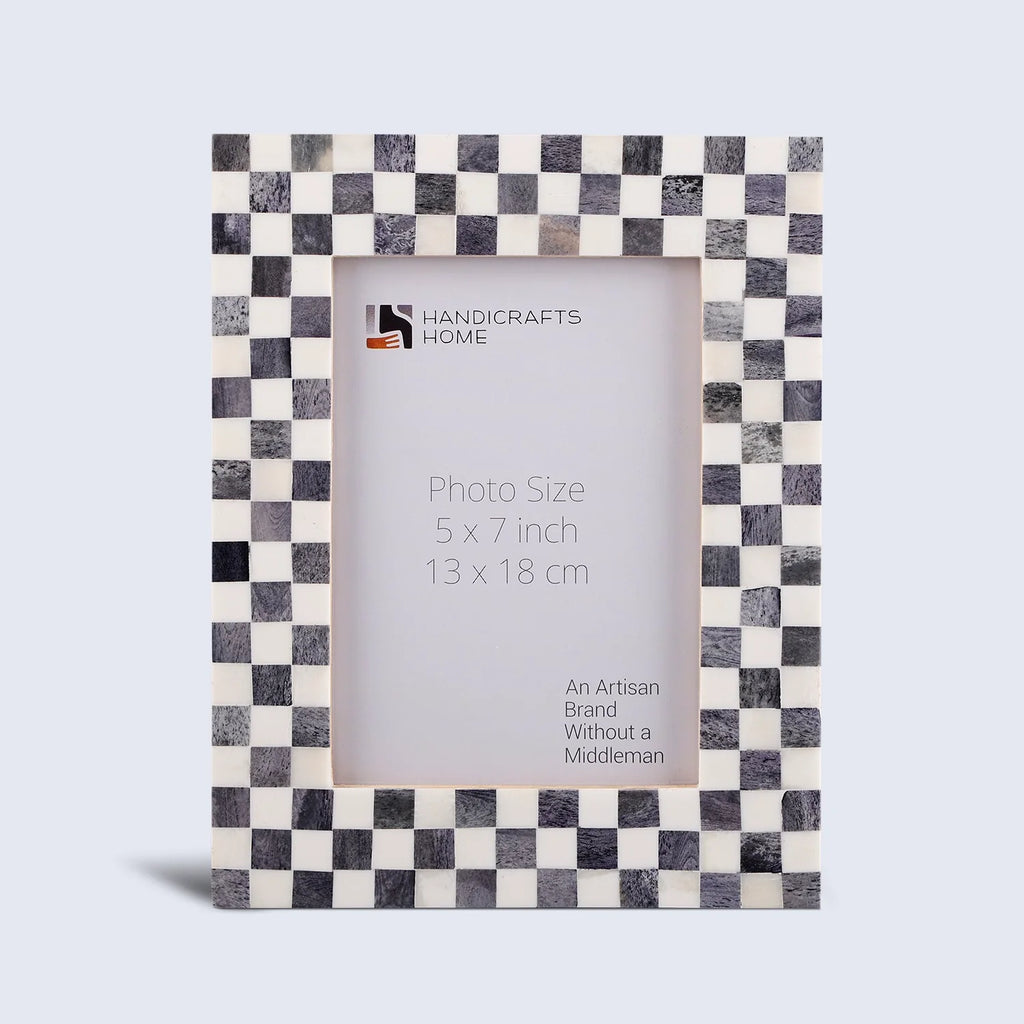 Grey Checkered Bone Inlay Frame