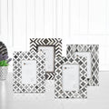 Grey Bone Inlay Picture Frames Set of 4 | Mosaic Collection | Fits 4x6 Photos