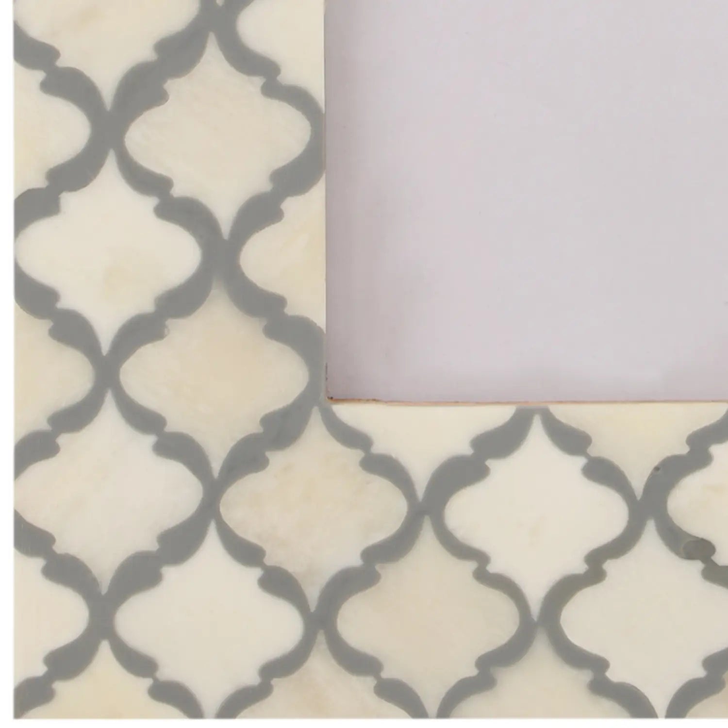Picture Frames Moroccan Pattern Collection Bone Inlay Resin White Grey 4x6 5x7"