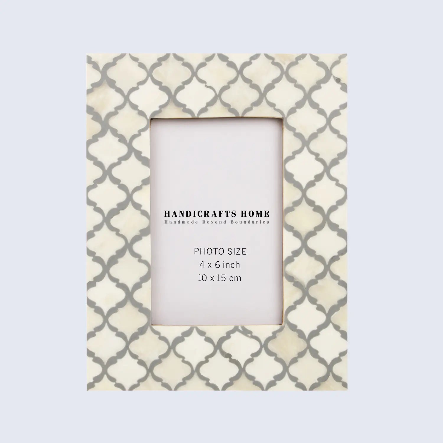 Picture Frames Moroccan Pattern Collection Bone Inlay Resin White Grey 4x6 5x7"