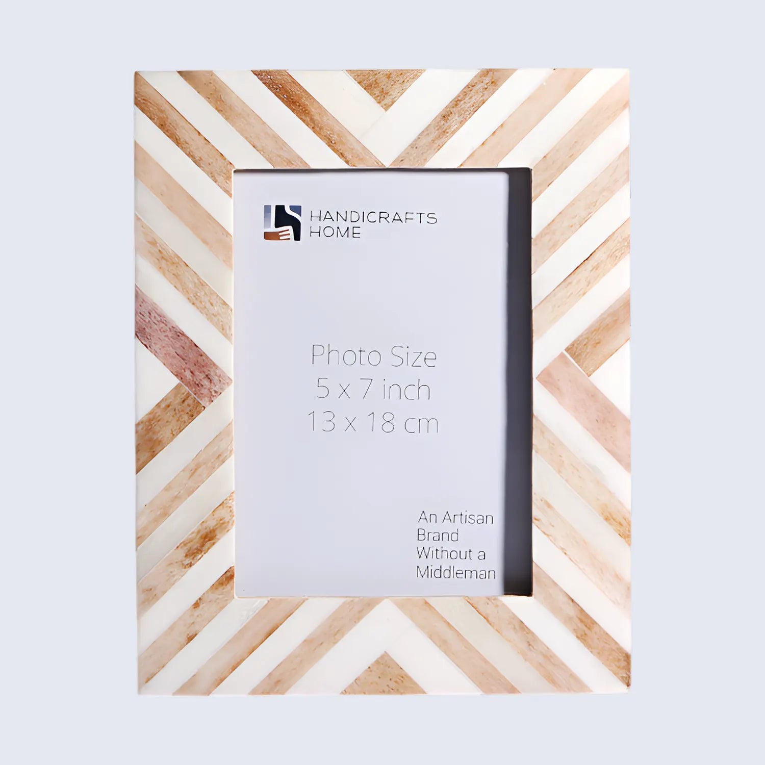 Chevron Brown Bone Inlay Picture Frame