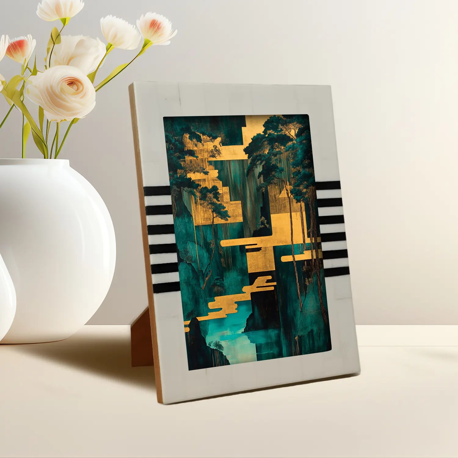 Contour Lado Black & White Inlay Picture Frame