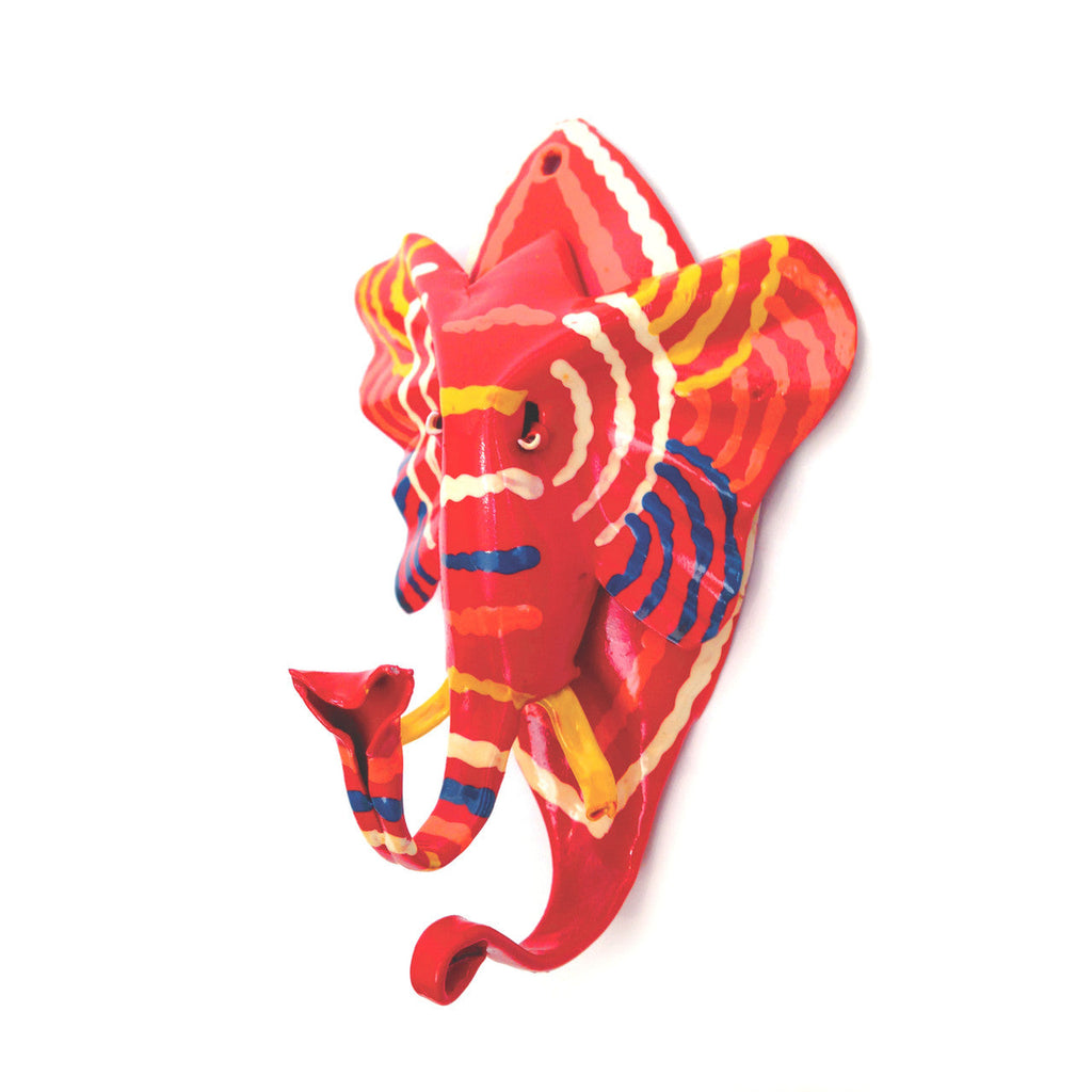 Painted Elephant Coat Hook