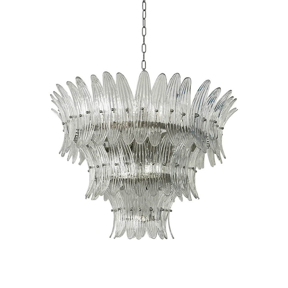 Palm Leaves Transparent Glass Chandelier