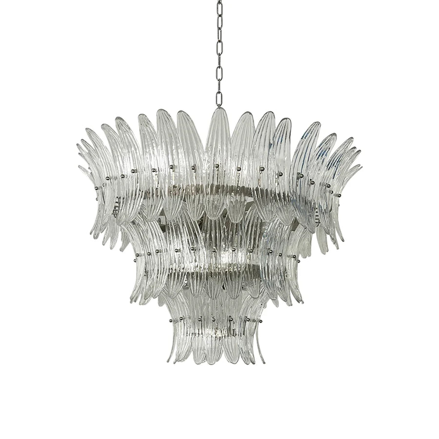 Palm Leaves Transparent Glass Chandelier