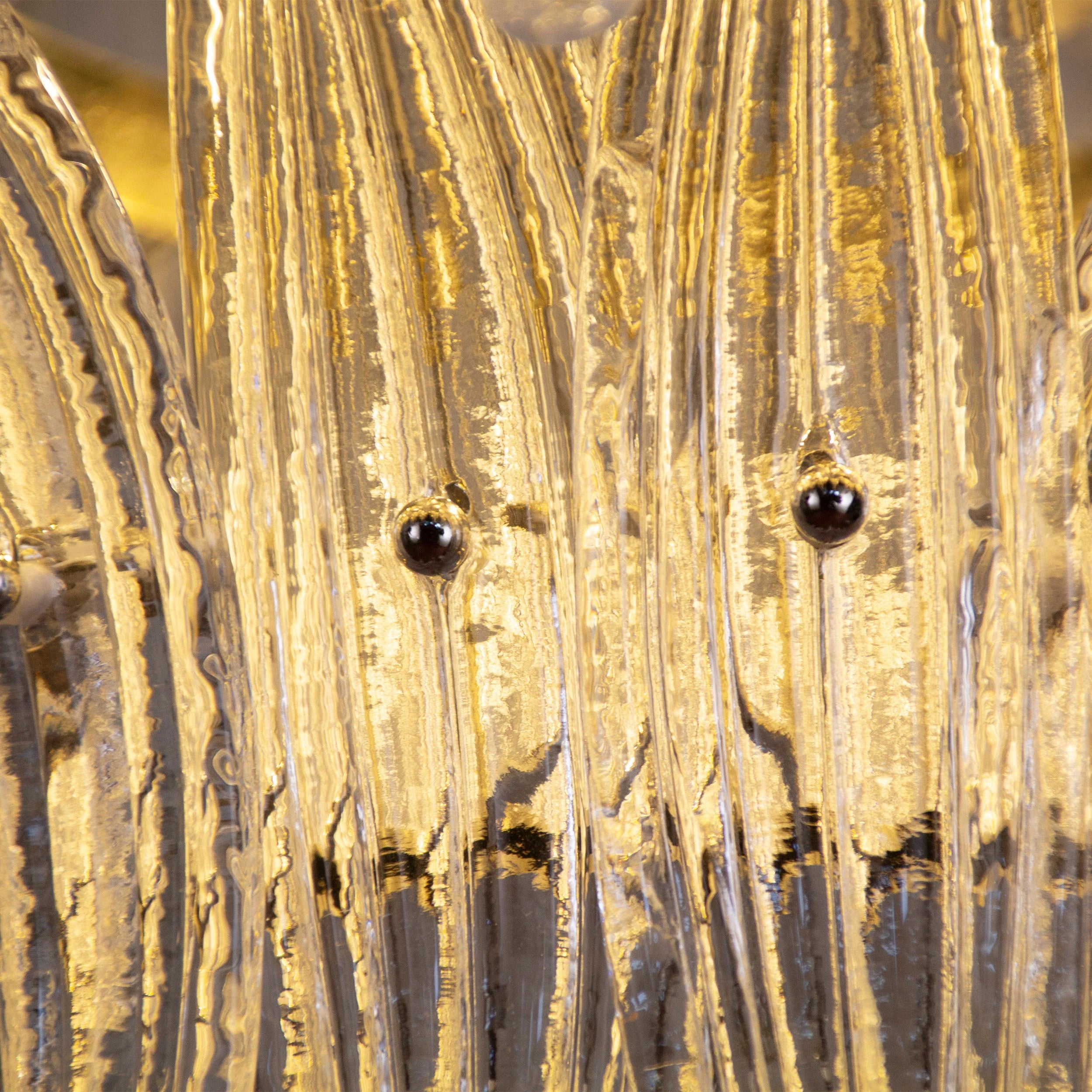 Palm Leaves Transparent Glass Chandelier