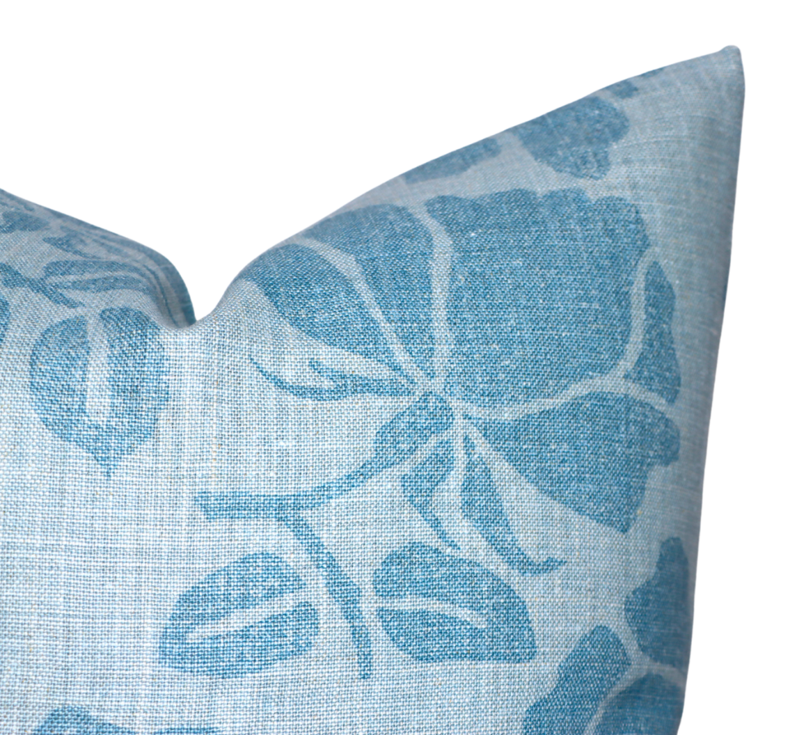 Emilia Pillow Cover in Blue, Peter Dunham Textiles