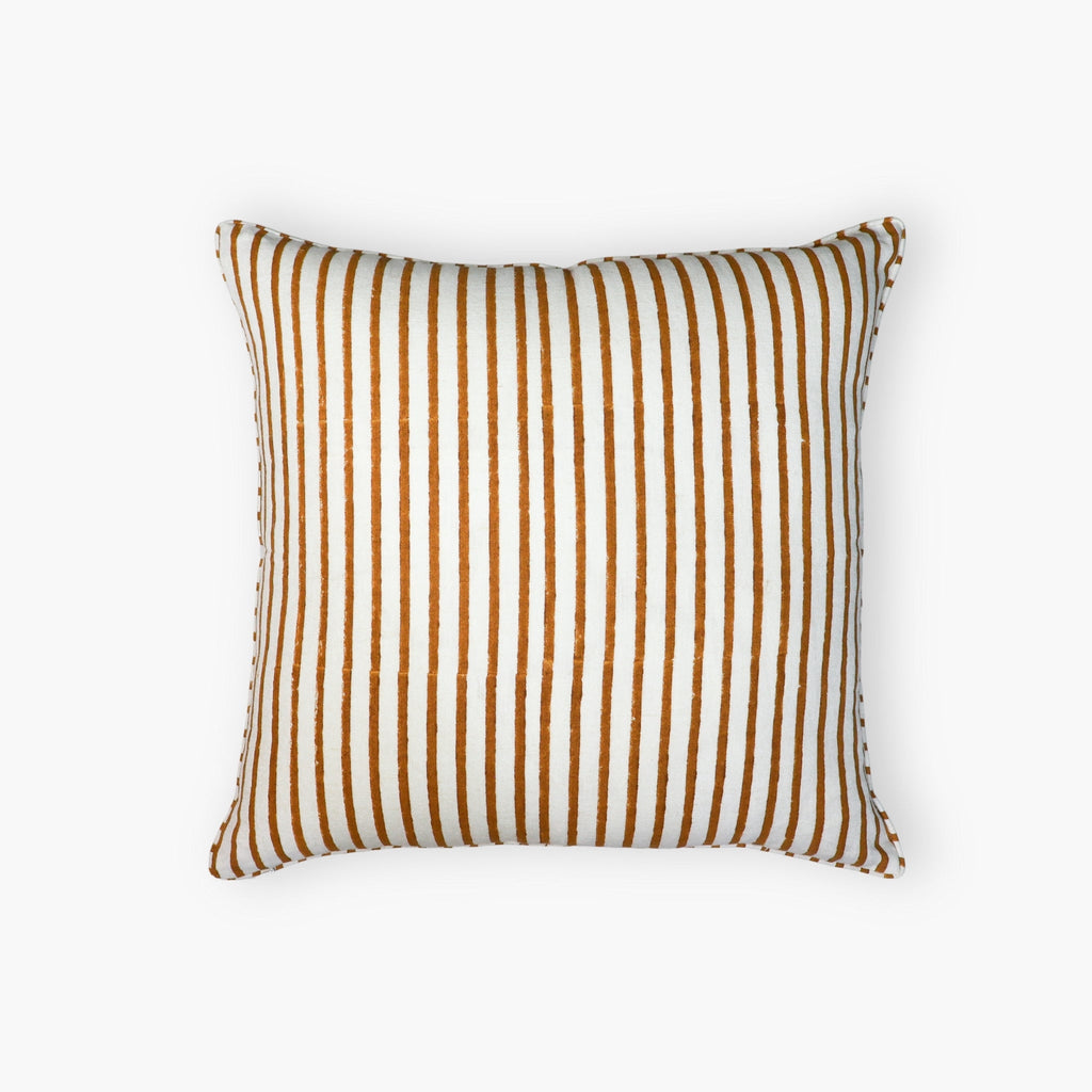 Bahaar Linen Pillow Cover — Ginger & Blue