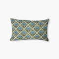 Noor Linen Lumbar Pillow Cover — Olive & Blue