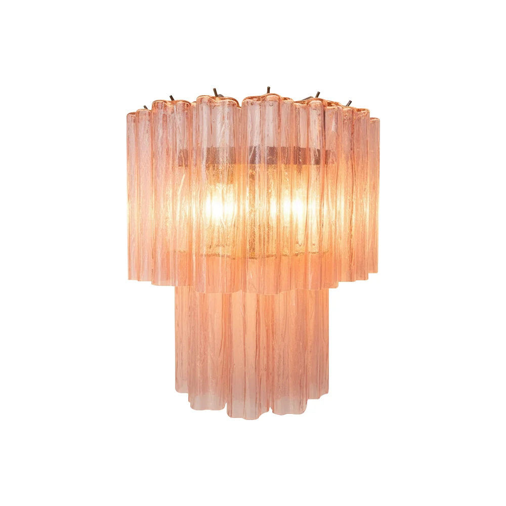 Star Shaped Murano Pink Glass Wall Lamp