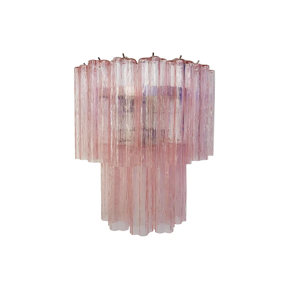 Star Shaped Murano Pink Glass Wall Lamp