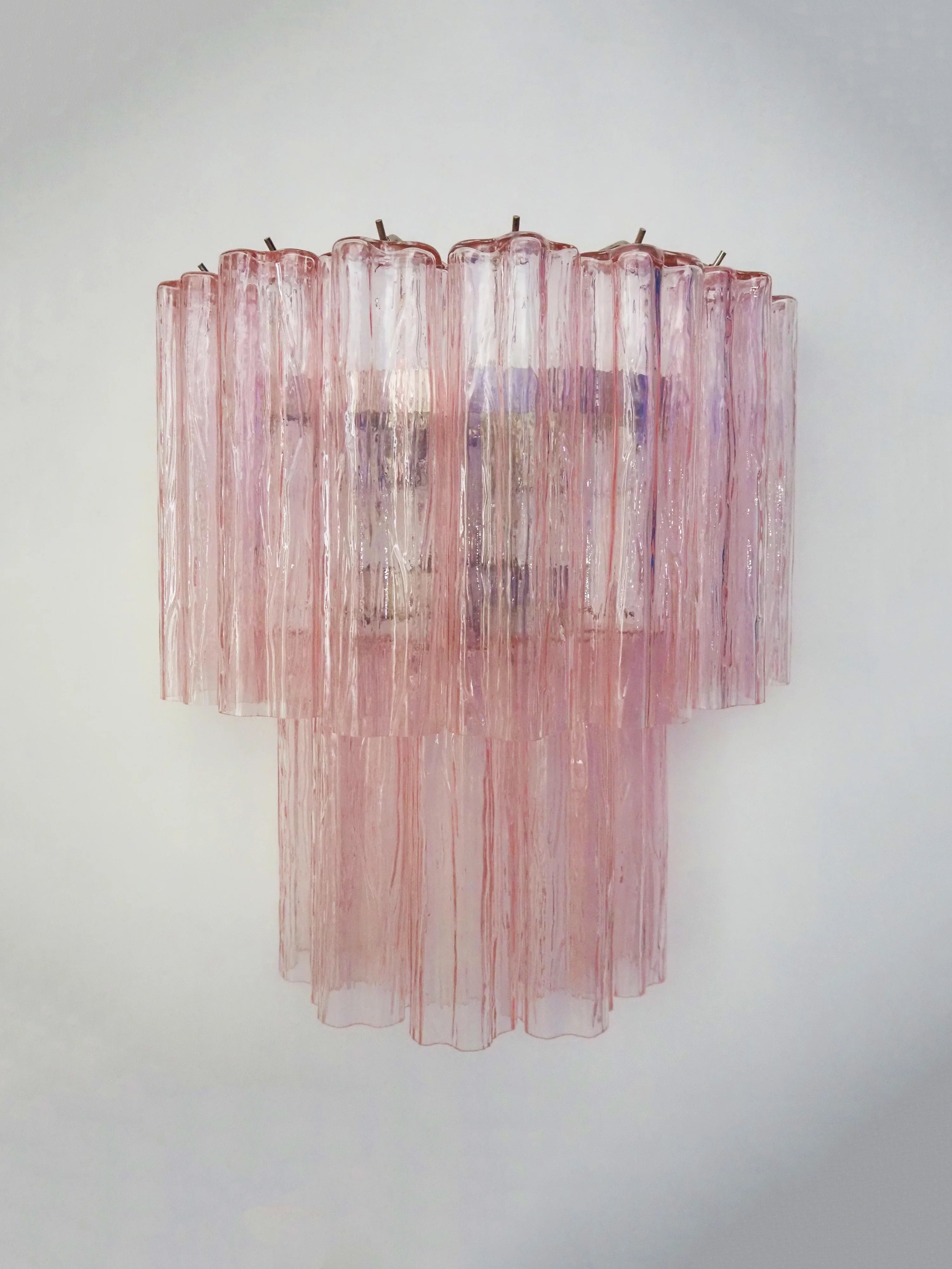 Star Shaped Murano Pink Glass Wall Lamp