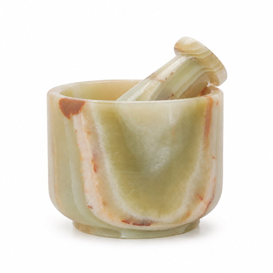 Green Onyx Mortar & Pestle — 4 in