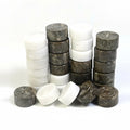 Grey Oceanic and White Marble Checkers Set – ( 32 Handcrafted Pieces )