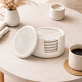 White Round Marble Coaster (Set of 6)