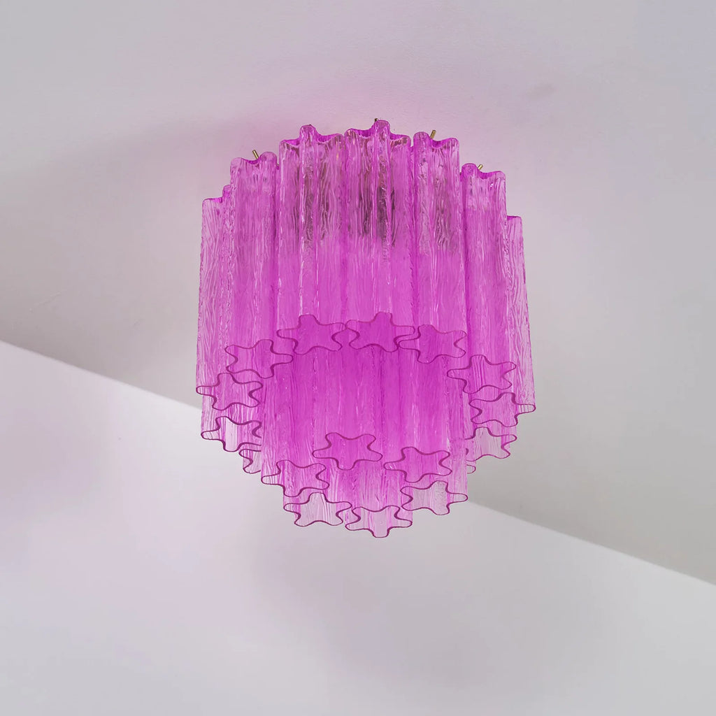 Purple Glass Tubes Murano Ceiling Lamp